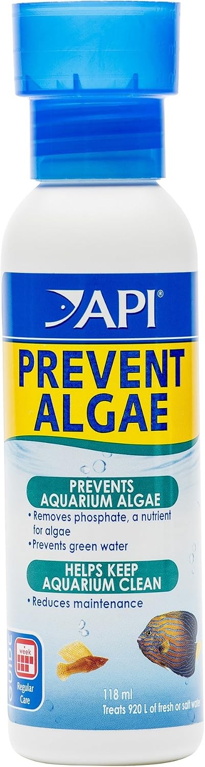 API Prevent Algae Solution for Aquariums, 118 ml Bottle - Stops Green Water