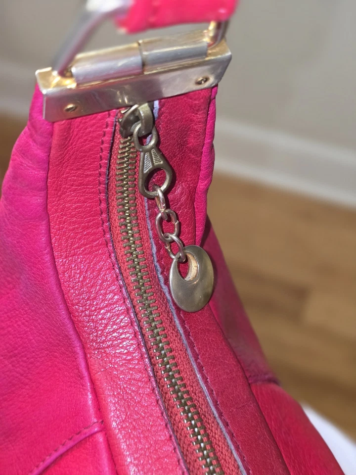 Bolsa rosa quente vintage feita na Itália - Imagem 3 de 4