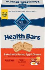 Health Bars Crunchy Dog Biscuits, Oven-Baked with Natural Ingredients, Bacon, Eg