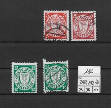 Danzig   Nr.  290 D + 292 D , WZ 5, ungebraucht, gestempelt   (182)