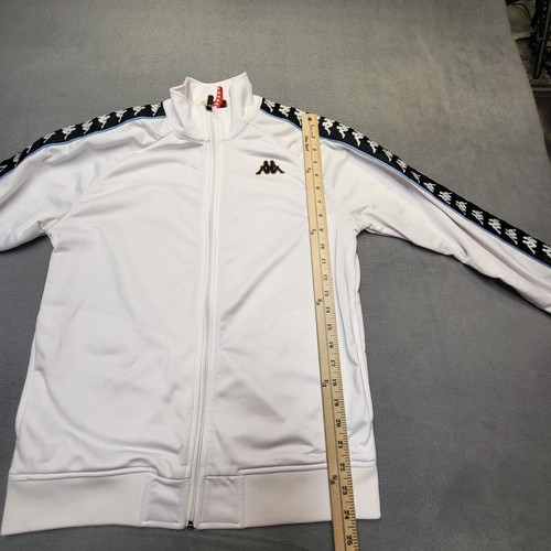 Kappa Jacket Mens Large White Black Full Zip Track Top Logo Retro Athletic 9901 - Picture 6 of 9