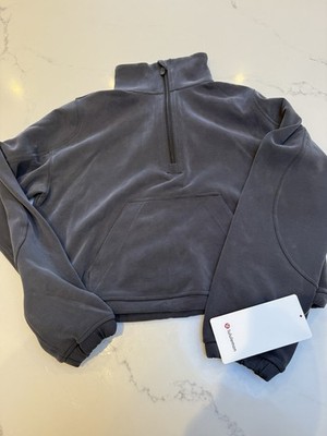 Lululemon Damen angeraut Softstreme Half Zip Pullover schwarz Größe UK 6   UVP 108 £