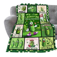 Pickle Throw Blanket Soft Pickle Lovers Flannel Blanket for Girls Boys Lightw...