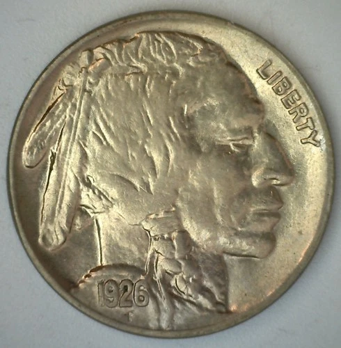 1926 Buffalo Nickel 5c Coin Uncirculated Bison Indian Head 5-Cent Old Collection