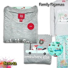 NWD Family Pajamas Kids Sz 10-12 Let it Snow Somewhere Else Pajamas Set