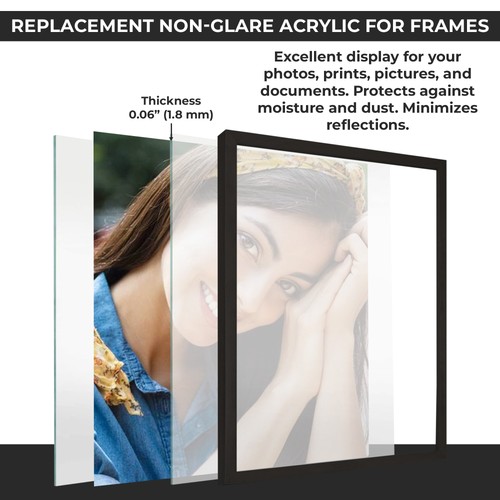 100 Sheets Of Non-Glare UV-Resistant Frame-Grade Acrylic Replacement for 20x20 - Picture 5 of 7