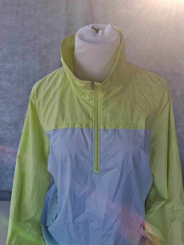 Pullover para mujer Adidas Golf 1/4 cremallera con bolsillos: amarillo y gris: talla: XL Foto 3 de 4