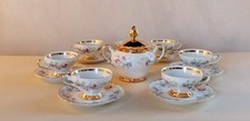  Servizio caffè porcellana vintage Bavaria decori oro e fiori coffee service