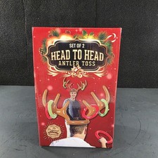 Set Of 2 Head To Head Inflatable Antler Ring Toss Holiday PartyGame - Brand New