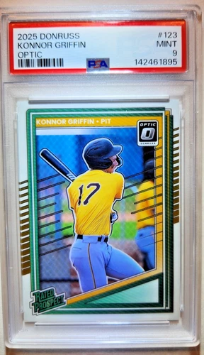 2025 Donruss Optic Rated Prospects Konnor Griffin #123 (RC) PSA 9 Mint Pop. 1