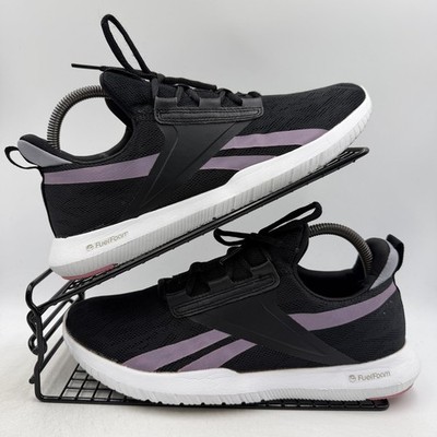 Reebok Reago Pulse 2.0 schwarz lila Turnschuhe Größe UK 7,5 Damen Laufen EF6066