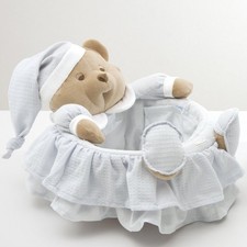 NANAN Cesta portaoggetti Neonato con Orsacchiotto colore Azzurro - Puccio