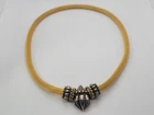 Vintage "Made in USA" gold silver-toned costume jewelry mesh statem Necklace 19"