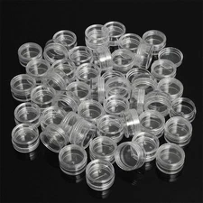 50pc Clear Cream Jar Mini Cosmetic Bottles Containers Transparent Pot For Y-dx