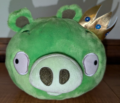 Angry Birds King Pig Green Piggie 5'' Plush Stuffed Animal No Sound  2010