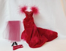 Barbie Doll Hollywood "Gone with the Wind" Scarlett O'hara Red Dress -- Vintage