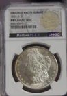 1881 US Morgan Silver $1 NGC Brilliant Unc w/Bag Fragment
