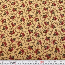 Vintage Treasures by RJR Fabrics Floral Brown Cotton Fabric by the HALF YARD