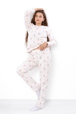 Pajama Set women   Soft Cotton Fleece, Long Sleeve  Pants, , Demi-season, ...