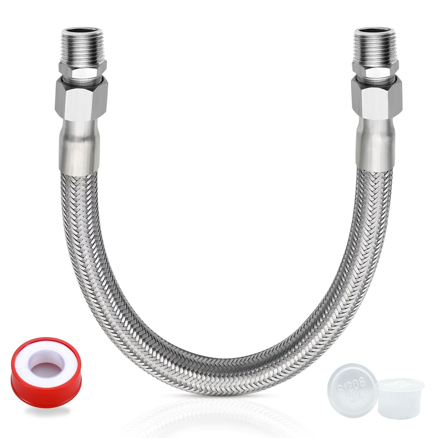 Jumper Hose, 3/4" Npt Male X 20" Length Hose,750&deg;...