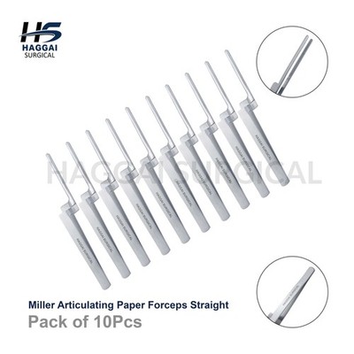 Miller Articulating Paper Forceps 15cm Straight Curved Dental Tweezers Set x 10