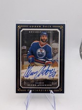 2008-09 UD Masterpieces Brushstrokes Blue Border /25 Glenn Anderson #MB-GA Auto