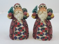 Lot of 2 Vintage Christmas Santa Clause Resin Holiday Decor