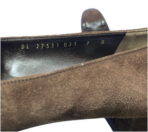 Salvatore Ferragamo Boutique Suede Block Brown Heels Size 7 - Picture 7 of 8