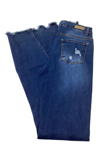 Lucky & Blessed Women's Big Bell Bottom Denim Jeans Raw Hem Size 8 - 28X34 NICE - Picture 3 of 4