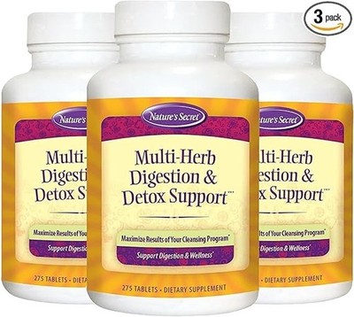 Nature s Secret Multi-Herb Digestion & Detox Support 275 Tablets Each (Pack of 3