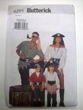 Child Pirate Costume Pattern 6295 size XS 2 S 3 4 M 5 6 L 7 8
