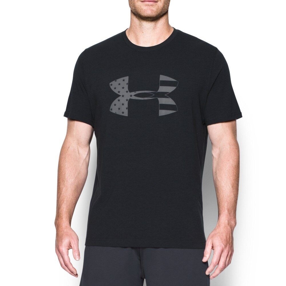 1300405-001 Новая мужская футболка UNDER ARMOUR UA Freedom в тон BFL - Черно-серая 4990₽