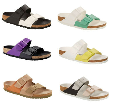 Birkenstock Arizona Split Leather Flor New Sandals Slides