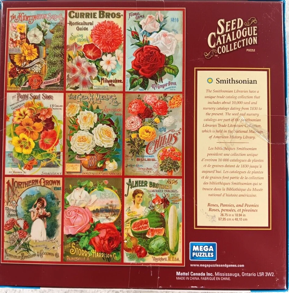 Seed Catalogue Collection 1000 Piece Jigsaw Puzzle Smithsonian Institute Mega - Image 3 of 4