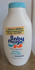 Vintage Baby Magic Hypo-Allergenic Baby Powder by MENNEN w/ Natural Oatmeal 8 oz