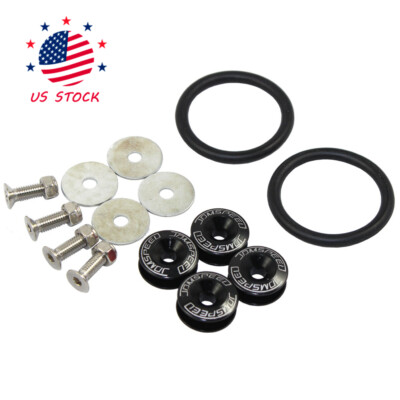 JDMSPEED CNC BILLET BUMPER TRUNK  QUICK RELEASE FASTENER KIT UNIVERSAL BLACK