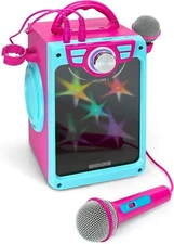 Croove Karaoke Machine for Kids (2 Microphones, Bluetooth/AUX/USB Connectivity)