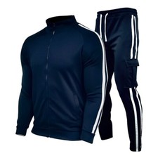 New Mens Sweat Track Suit Zip Up Comfy Joggers Pants Sportswear Gym Outdoor