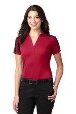 Port Authority Womens Silk Touch Performance Colorblock Stripe Polo Shirt L547