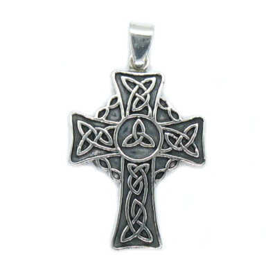 Sterling Silver Pendant Celtic Cross Solid Hallmarked 925 Handmade