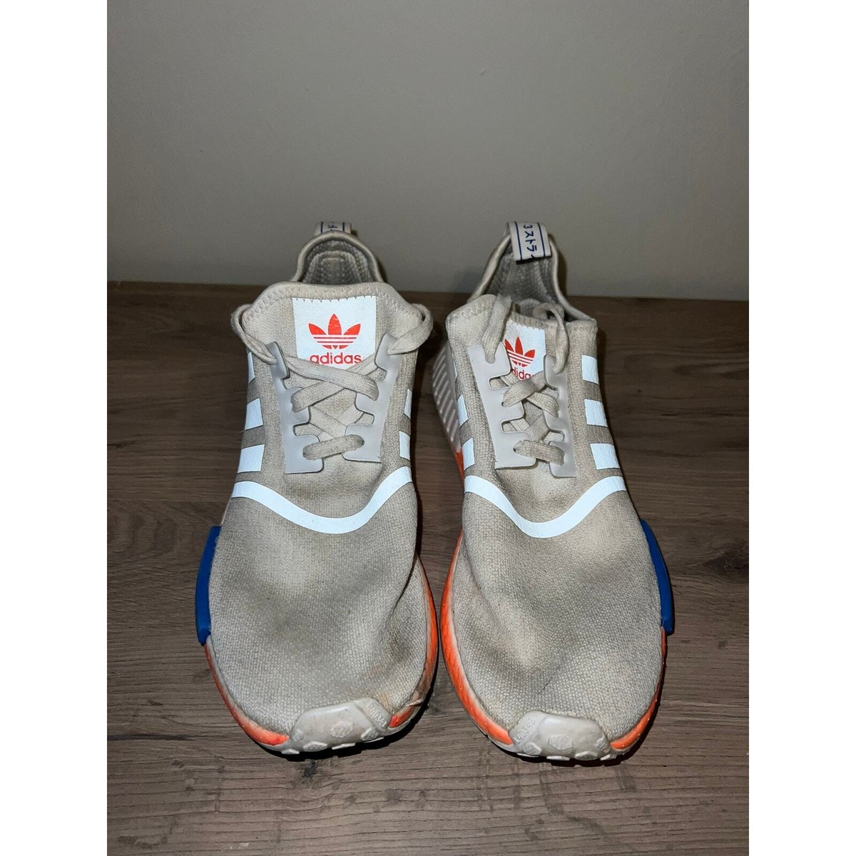 Men's Adidas NMD R1 Graffiti White Signal Coral Shoes Sneakers 10 FV7852 |  eBay