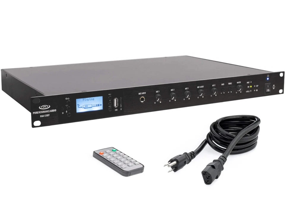 Pure Resonance Audio RMA120BT Bluetooth 120W Rack Mixer Amplifier - Image 3 of 4