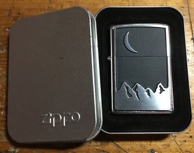 2000 Zippo Marlboro Moon Over Mountains Advertising Lighter w/Box 