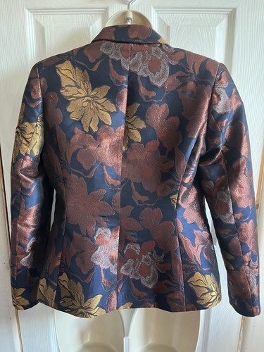 Women's Next Petite Blazer Navy Blue, Gold, Bronze and Copper Size UK 10 - Picture 16 of 24