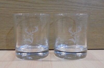 GLENFIDDICH SCOTCH WHISKY ADVERTISIGN SET OF TWO GLASSES