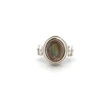 Sterling Silver Labradorite Ring Size 7 -Stone 9 x11mm