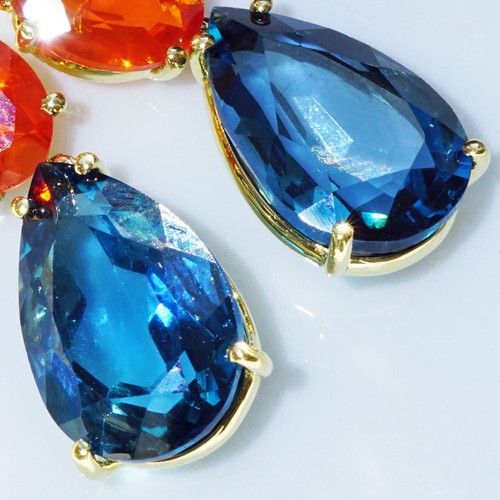 Topas Feueropal Brillant Ohrhänger 750er Gelbgold...Great Jewellery WOW Farben - Bild 8 von 10