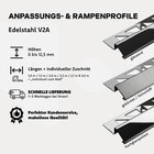 Fliesenprofil Edelstahl Anpassungsprofil Übergangsprofil H 6-12,5mm L 1,0m/100cm