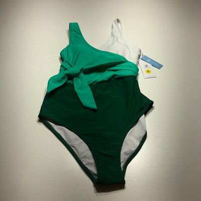 Cupshe Swimsuit Womens Sz Small NWT White Green Colorblock