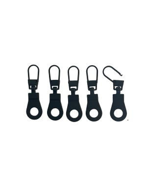 Telliswelt 5 Zipper 4cm Black Metal Replacement Zip Clasp Lightweight